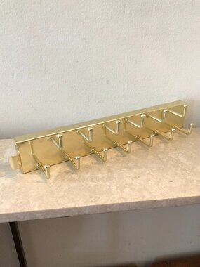 Tie Belt & Scarf Valet Garment Pull-out Rod in Polished Brass for Closet hanging